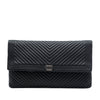 Chanel Chevron Calfskin CC Beauty Boy Foldover Clutch Secondhand