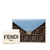 Fendi Zucca Embossed Leather Envelope Clutch Secondhand