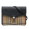 Burberry Small Leather and House Check Canvas Derby Macken Crossbody Secondhand