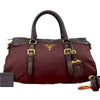 Prada Soft Calf Trimmed Tessuto Zip Top Satchel Secondhand