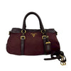 Prada Soft Calf Trimmed Tessuto Zip Top Satchel Secondhand