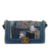 Chanel Old Medium Denim Patchwork Boy Bag Secondhand