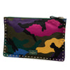 Secondhand Valentino Nylon Rockstud Camouflage Zip Clutch