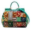 Dolce & Gabbana Medium Velvet Studded Patchwork Sicily Satchel Secondhand