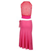 Secondhand Ungaro Fuchsia Crotchet Top and Skirt - '10s
