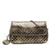 Bottega Veneta Metallic Calfskin Intrecciomirage Chain Flap Crossbody Secondhand