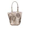 Bottega Veneta Small Metallic Intrecciato Trimmed Cervo Bucket Bag Secondhand