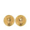 Chanel CC Gold Plated Resin Button Clip on Earrings Secondhand