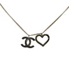 Secondhand Chanel Brass CC Open Heart Pendant Necklace