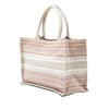 Secondhand Dior Medium Embroidered Canvas Stripes Book Tote