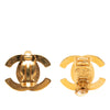 Chanel CC Gold Plated Turn Lock Clip on Earrings Secondhand