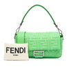 Fendi Zucca Embossed Stitched Leather Baguette Satchel Secondhand