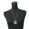 Chanel Gold Plated Faux Pearls and Crystals CC Pendant Necklace Secondhand