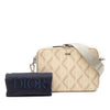 Dior CD Diamond Coated Canvas Zipped Pouch with Strap Secondhand