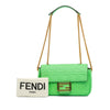 Fendi Zucca Embossed Leather Chain Midi Baguette Secondhand