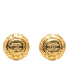 Chanel CC Gold Plated Round Clip On Earrings Secondhand