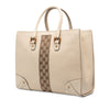 Gucci Calfskin and GG Canvas Nailhead Tote Secondhand