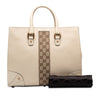Gucci Calfskin and GG Canvas Nailhead Tote Secondhand