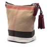 Burberry Mini Mega Check Canvas Ashby Tassel Bucket Bag Secondhand