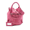 Balenciaga Lambskin Motocross Giant Brogues Pompon Bucket Bag Secondhand