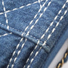 Chanel CC Quilted Denim Trip Vanity Case with Chain Secondhand