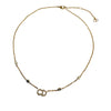 Dior Gold Plated Faux Pearl and Strass Clair D Lune Necklace Secondhand