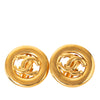 Chanel CC Gold Plated Round Clip On Earrings Secondhand