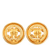 Chanel CC Gold Plated Round Clip On Earrings Secondhand