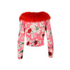Secondhand Blumarine Floral Cardigan with Fur - '90s