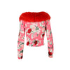 Secondhand Blumarine Floral Cardigan with Fur - '90s