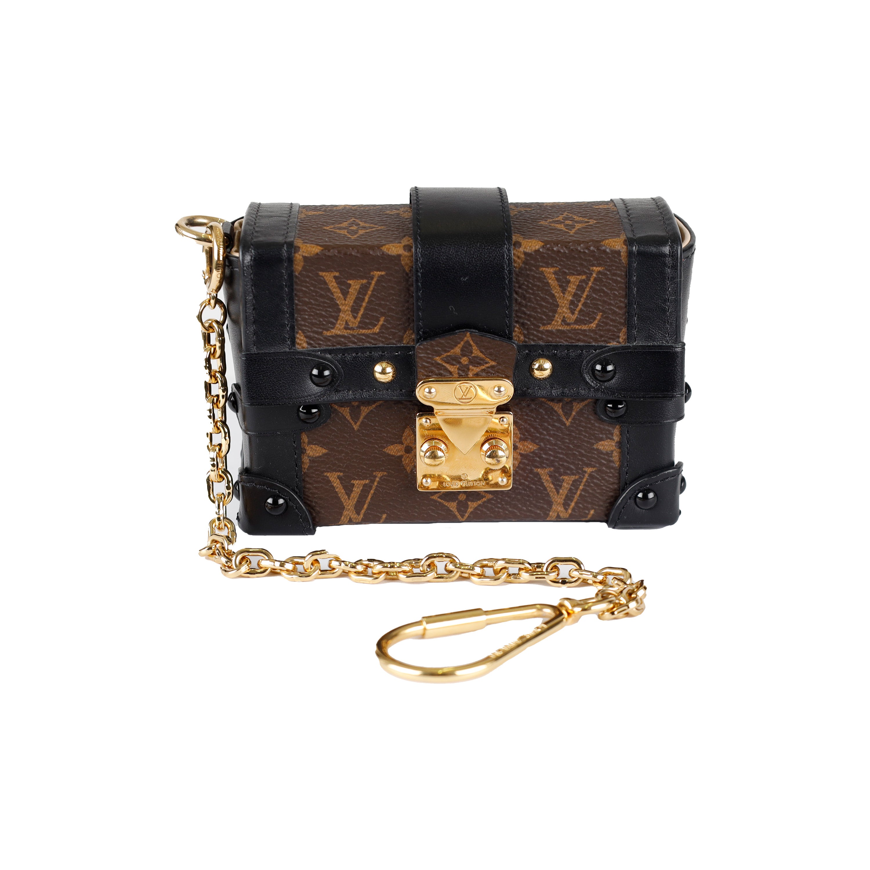 Authentic Louis Vuitton Brown Monogram Canvas Leather Essential V