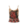 Secondhand Roberto Cavalli Vintage Rose Print Top - '90s
