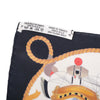Secondhand Hermès “Les Folies Du Ciel” Black Multicolor Silk Gavroche