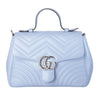Secondhand Gucci Gg Marmont Small Top Handle Pastel Blue Matelassé Leather Bag