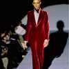 Gucci by Tom Ford Red Cotton Velvet Pantsuit - '90s