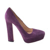 Secondhand Prada Purple Suede Platform Pumps with Block Heel - '10s