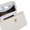 Chanel Small Quilted Patent Coco Heart Charms Vanity Case with Chain Secondhand
