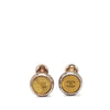 Chanel Gold Plated and Silver Plated CC Round Clip On Earrings Secondhand