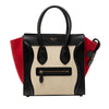 Celine Micro Tricolor Canvas and Leather Luggage Tote Secondhand