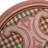 Celine Small Houndstooth Canvas and Calfskin Cuir Triomphe Oval Crossbody Secondhand