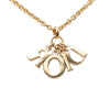 Dior Gold Plated Logo Pendant Necklace Secondhand