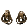 Hermès Gold Plated Bijouterie Fantaisie Ribbon Clip On Earrings Secondhand