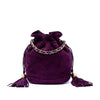 Chanel CC Quilted Suede Drawstring Tassel Bucket Bag Secondhand