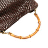 Gucci Woven Leather Bamboo Satchel Secondhand