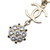 Chanel Gold Plated Enamel CC and Rhinestones Flower Pendant Necklace Secondhand