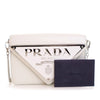 Prada Spazzolato Triangle Logo Plate Flap Chain Crossbody Secondhand