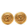 Chanel CC Gold Plated Round Clip On Earrings Secondhand