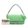 Fendi Zucca Embossed Stitched Leather Baguette Satchel Secondhand
