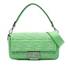 Fendi Zucca Embossed Stitched Leather Baguette Satchel Secondhand