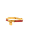 Hermès Gold Plated Courchevel Kelly Cadena Lock Bangle Bracelet Secondhand